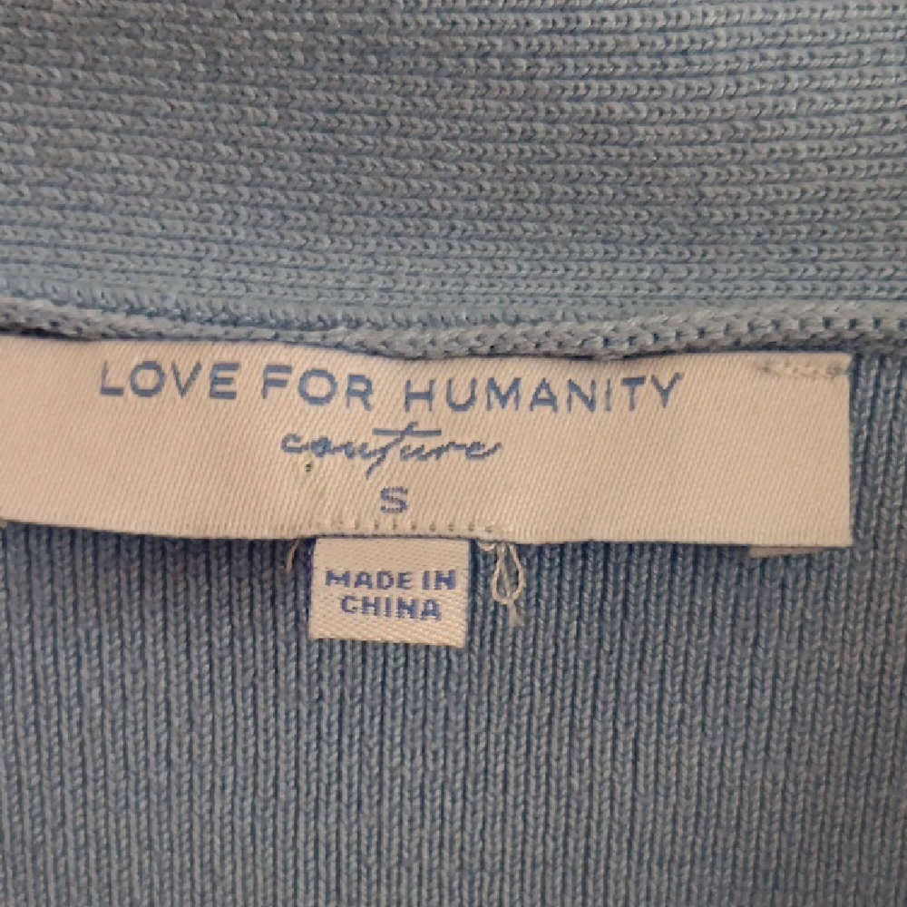 Powder Blue V-Neck Cropped Sweater - Picture 2 of 4